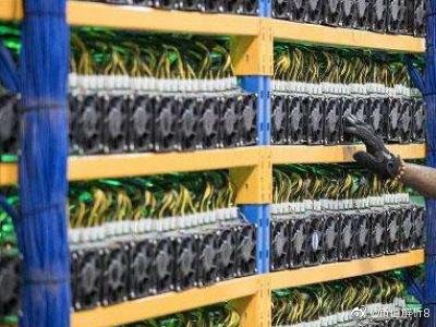 A modern mining farm setup showcasing numerous mining rigs