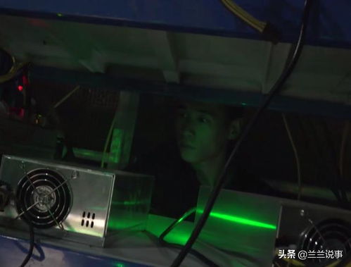 Close-up of a mining rig in action, showcasing GPUs and cooling mechanisms